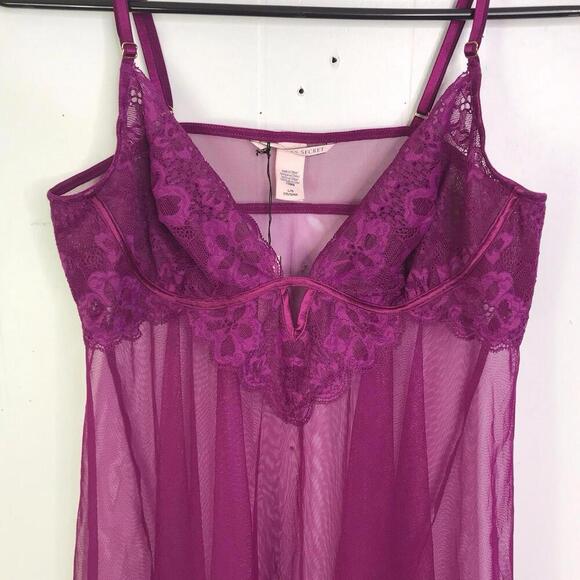 Victoria Secret Top Womens Large Lingerie Babydoll Teddy Sheer Sexy New - Picture 2 of 9